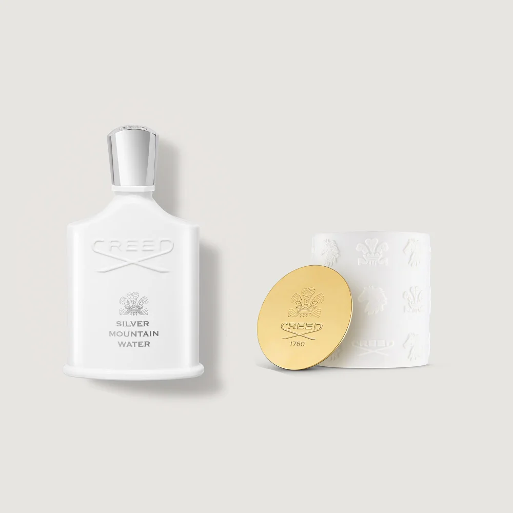 Creed Silver Mountain Water 100ml and Silver Mountain Water Candle Image 1